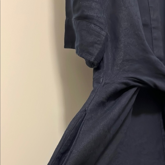 Blue Tie Front Shirt Dress - Picture 5 of 10